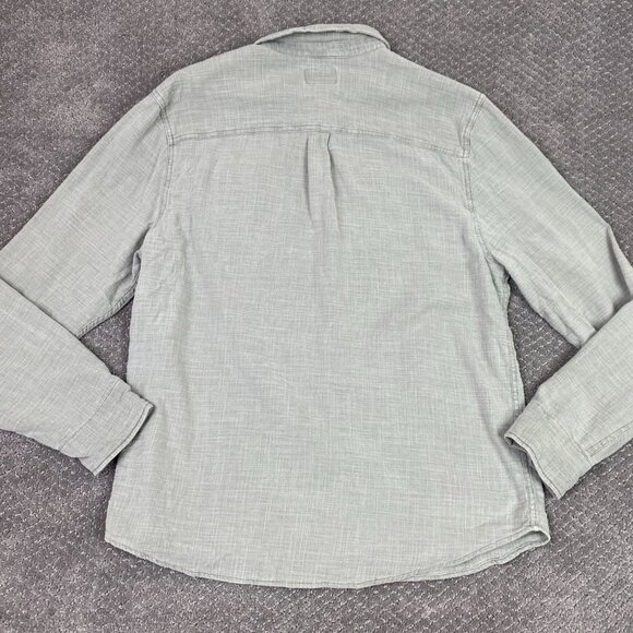 Marine Layer Selvage Shirt Men's Large Gray Button Up Down Long Sleeve Stretch - Picture 5 of 12